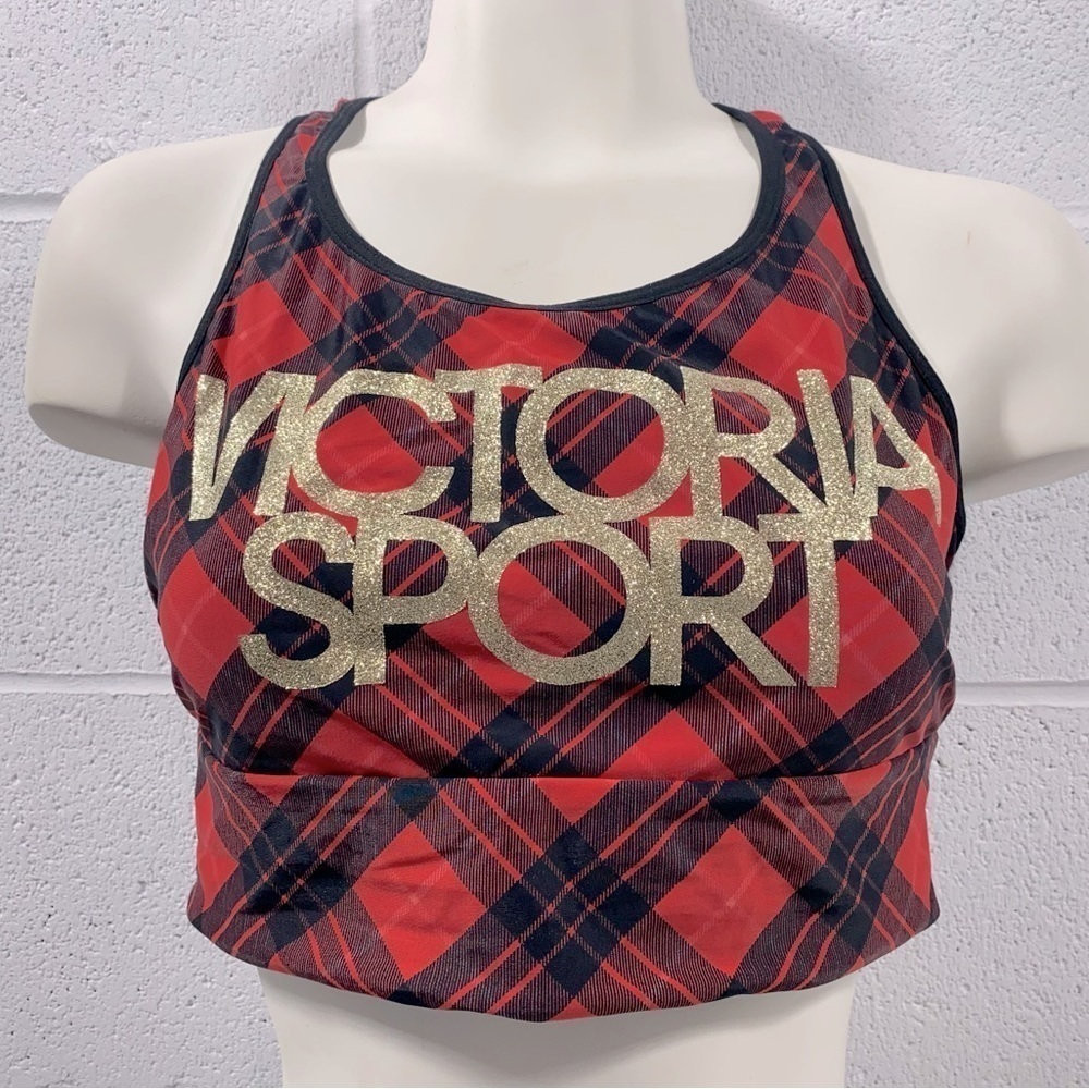 Victoria sport plaid padded sports bra​​​​​​​​​